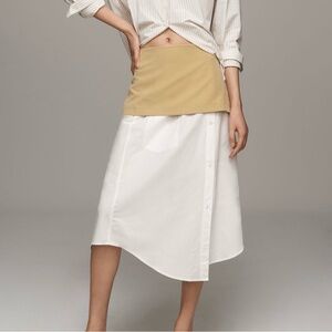 Maeve Layered Shirttail Midi Skirt